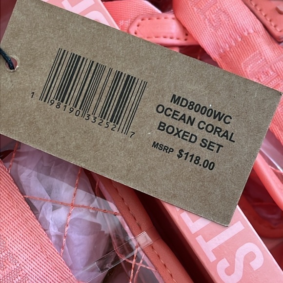 Brand New Steve Madden 2-Piece Set Mini & Micro Crossbody Purse Clear Coral - Picture 6 of 14